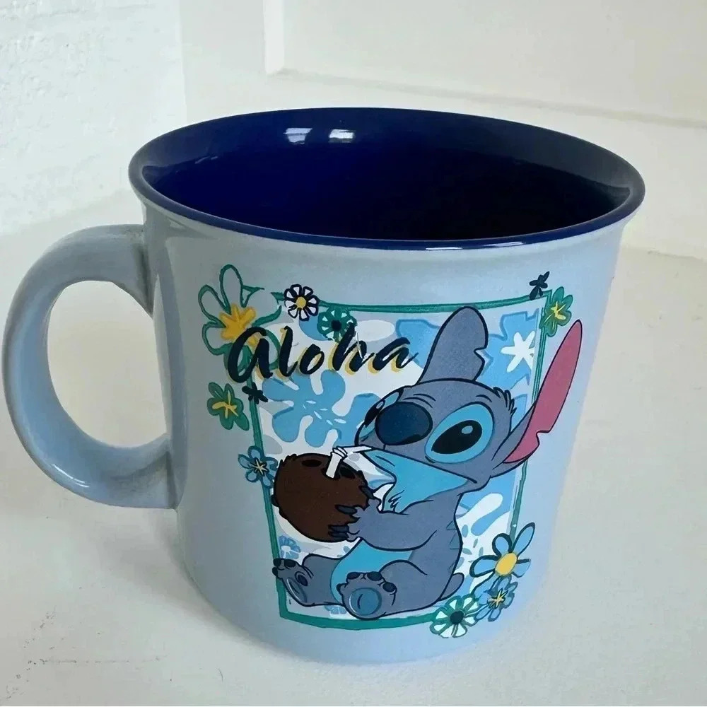 Disney LiLo & Stitch Aloha Coconut Coffee Mug Cup 20‎ Oz Hard to find Graphic